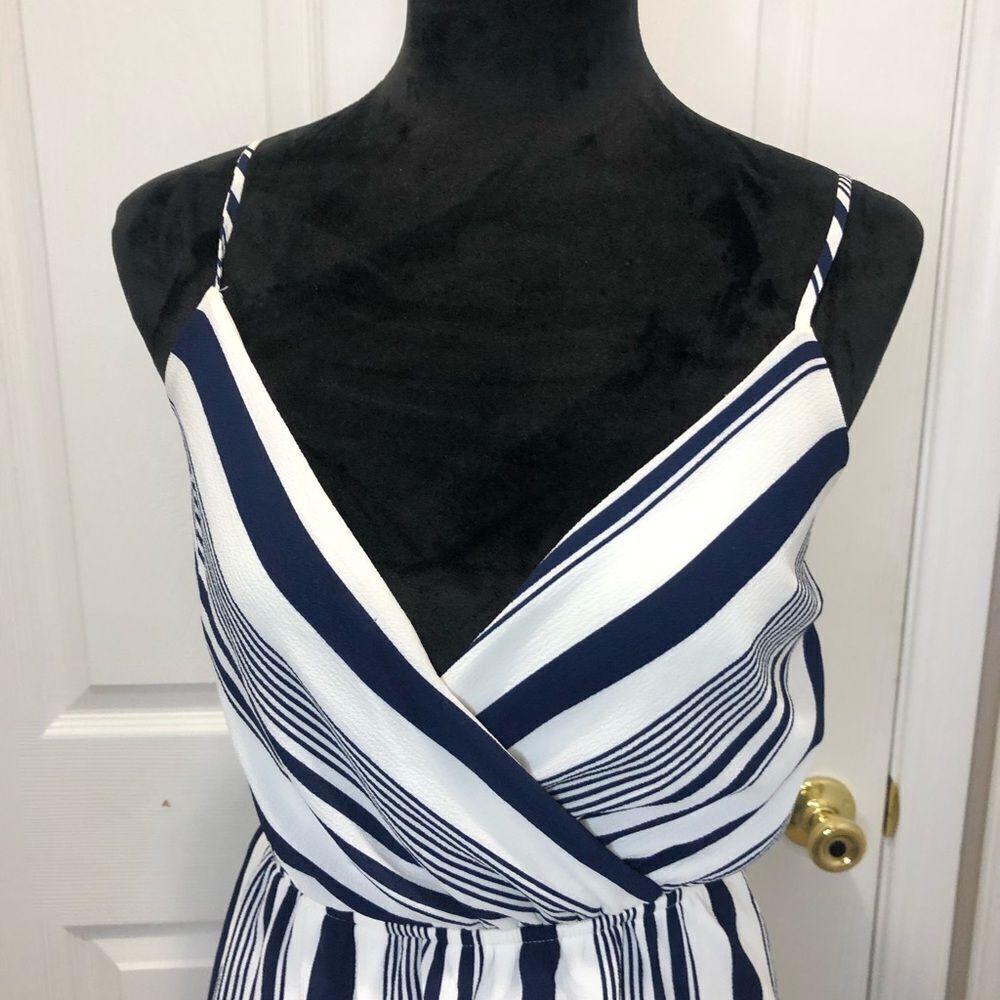 Monteau mini navy blue and white summer sun dress size small - Picture 4 of 12